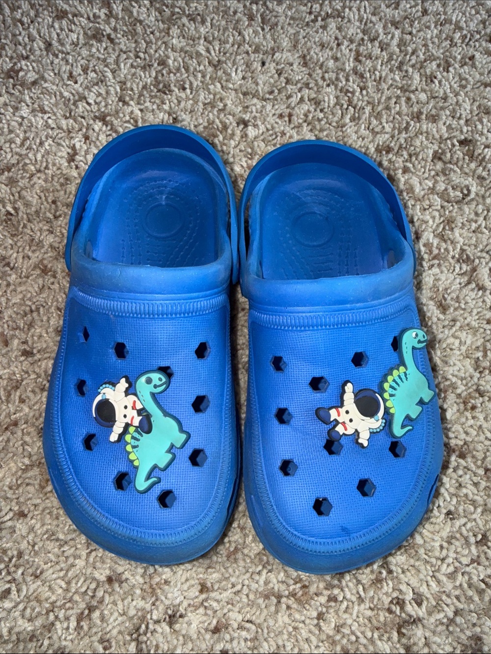 Blue Kids Clog Shoes with Charms - 12